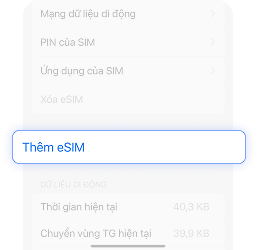 Cài đặt eSIM IOS