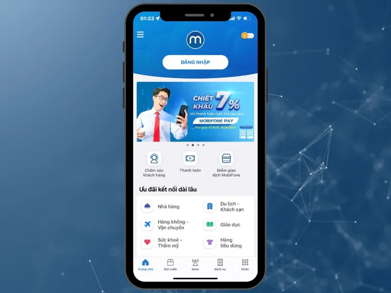 Sử dụng ứng dụng My MobiFone để đăng ký chuyển vùng quốc tế 
