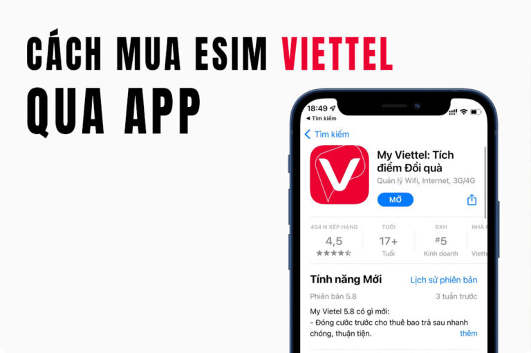 Cách mua eSIM Viettel trên app