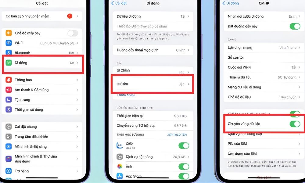 Hướng dẫn chuyển vùng dữ liệu trên điện thoại iPhone