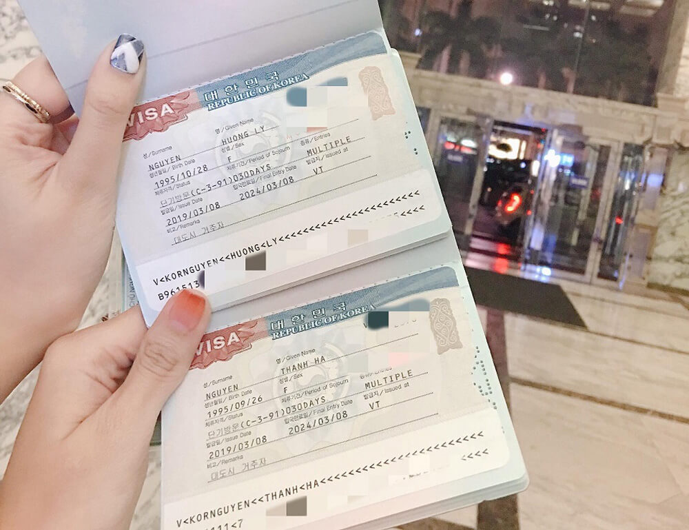 Mẫu Visa du lịch Hàn Quốc