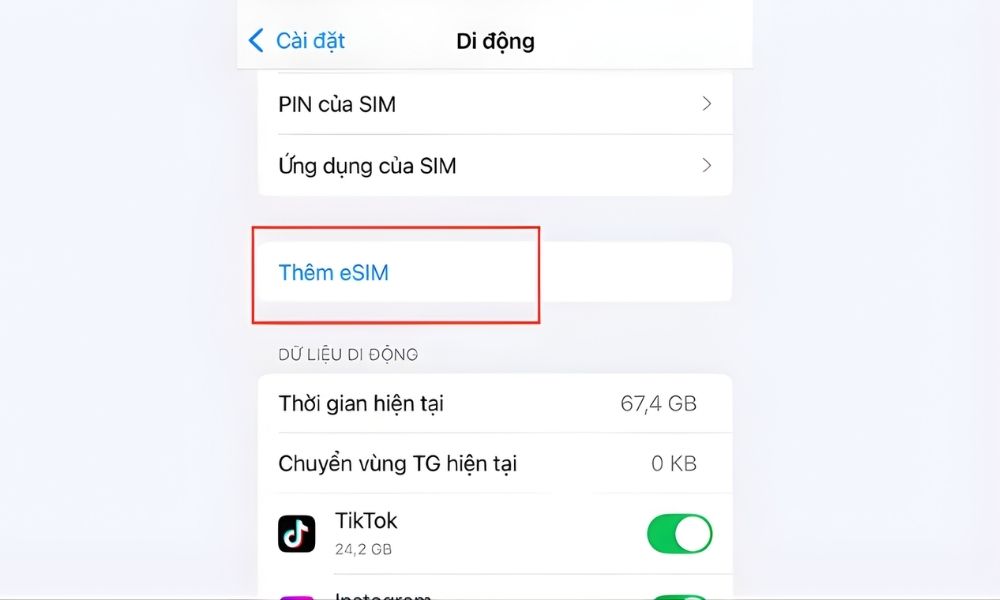 Điện thoại iPhone từ XS trở lên đã có tích hợp eSim