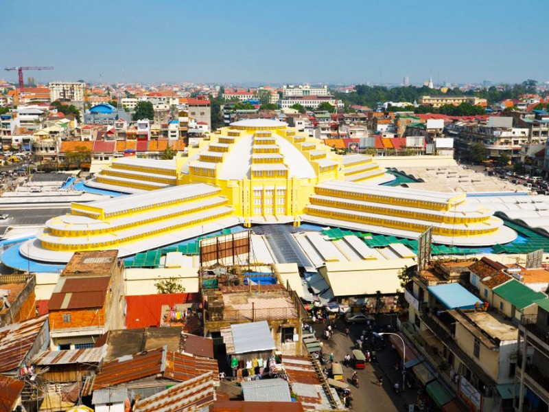 Chợ Trung tâm Phnom Penh nhộn nhịp, điểm đến mua sắm và trải nghiệm văn hóa đặc sắc