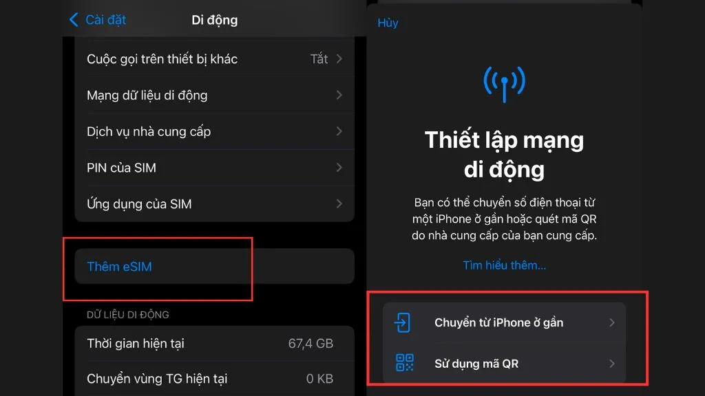Kiểm tra thiết bị điện thoại của bạn có hỗ trợ eSim để kích hoạt 