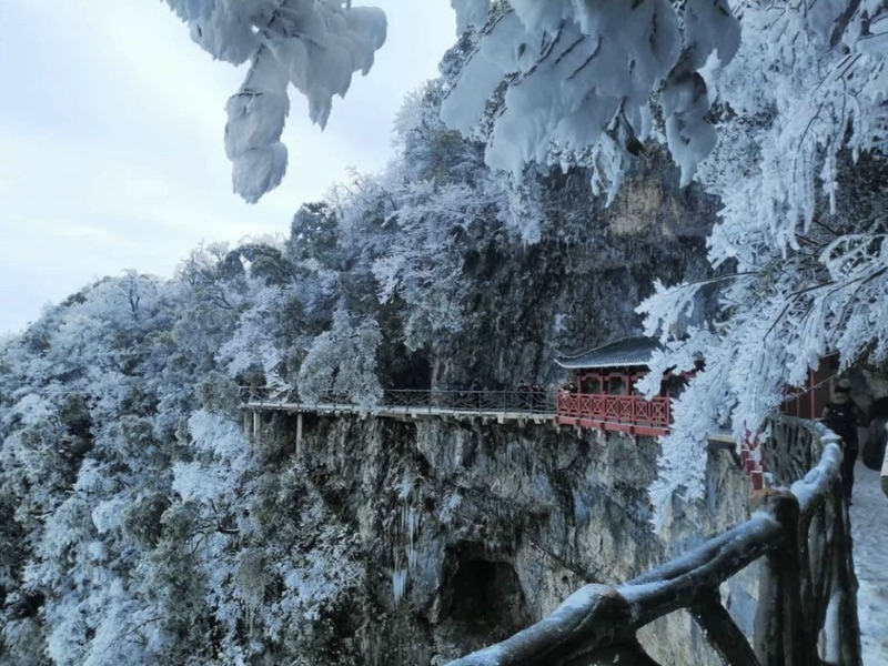 Ngắm tuyết trắng huyền ảo bao phủ Trương Gia Giới hùng vĩ