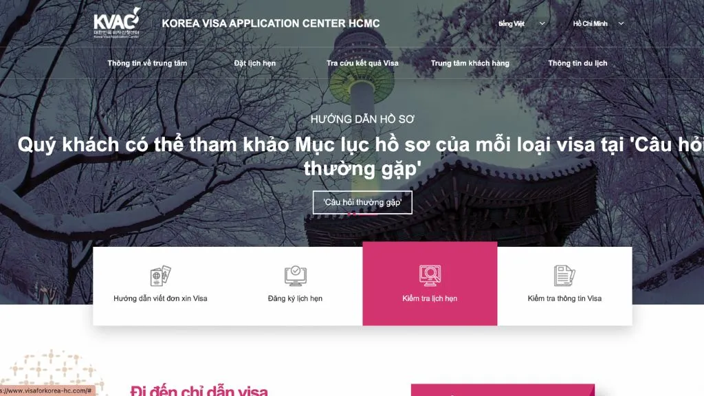 Truy cập vào trang chủ chính của KVAC để tra cứu kết quả