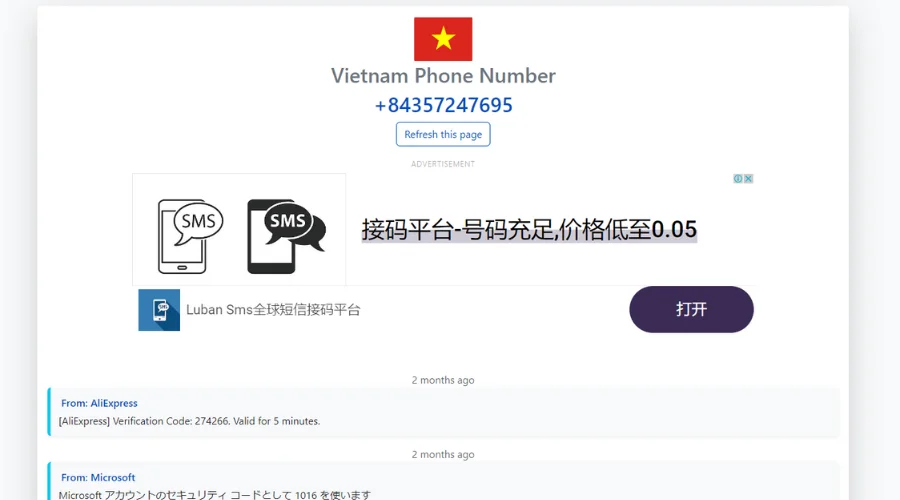 Tạo số ảo nhanh qua trang web SMS24 miễn phí
