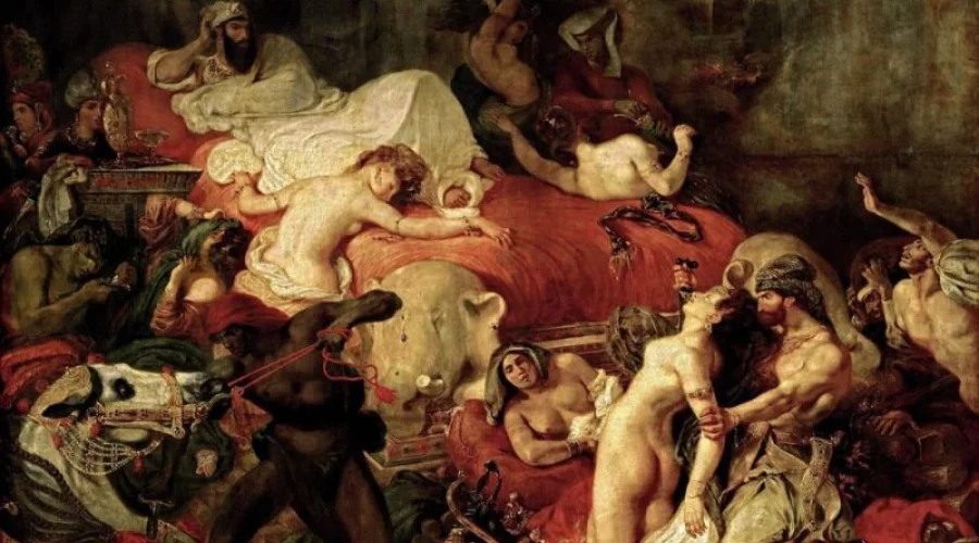 “Cái chết của Sardanapalus” là tác phẩm nghệ thuật nổi tiếng nhất ở bảo tàng Lourve