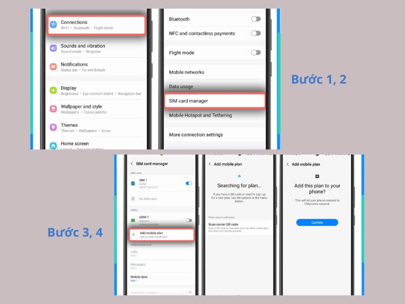 Kích hoạt eSIM trên Samsung