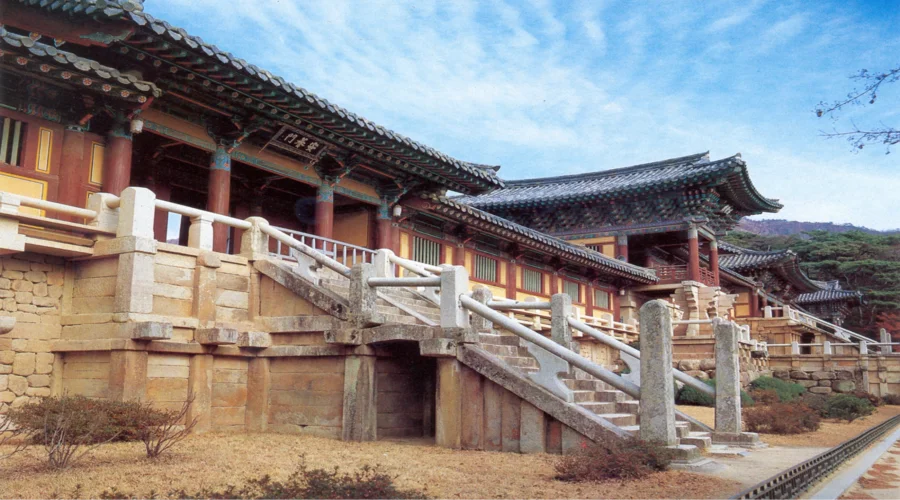 Kiến trúc cổ kính của chùa Bulguksa tại Gyeongju