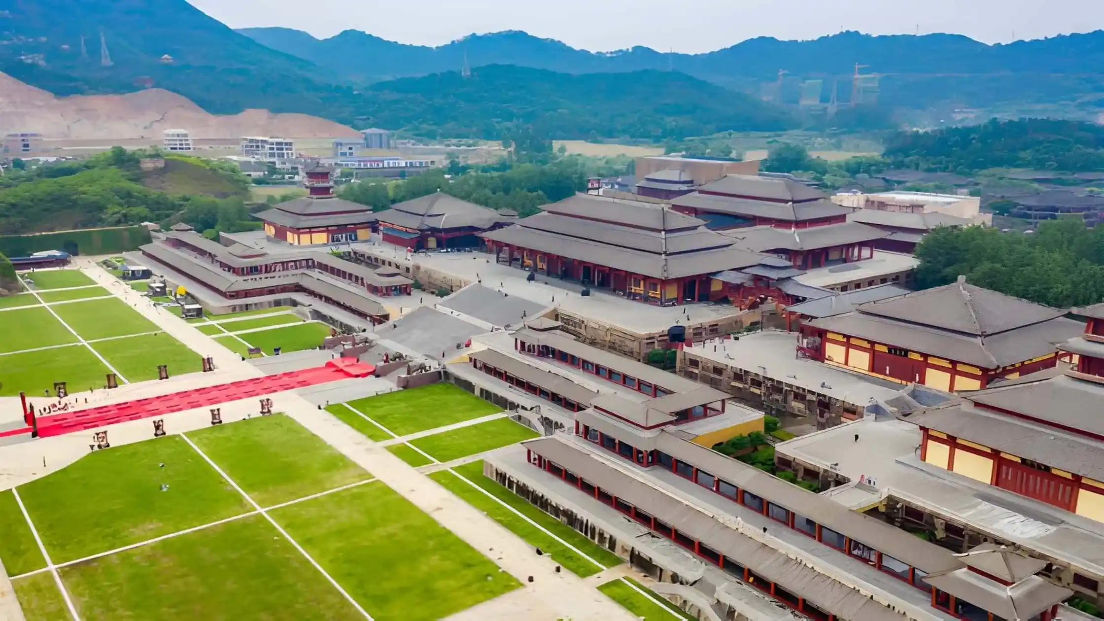 Quy mô diện tích của phim trường Hoành Điếm (橫店影視城).