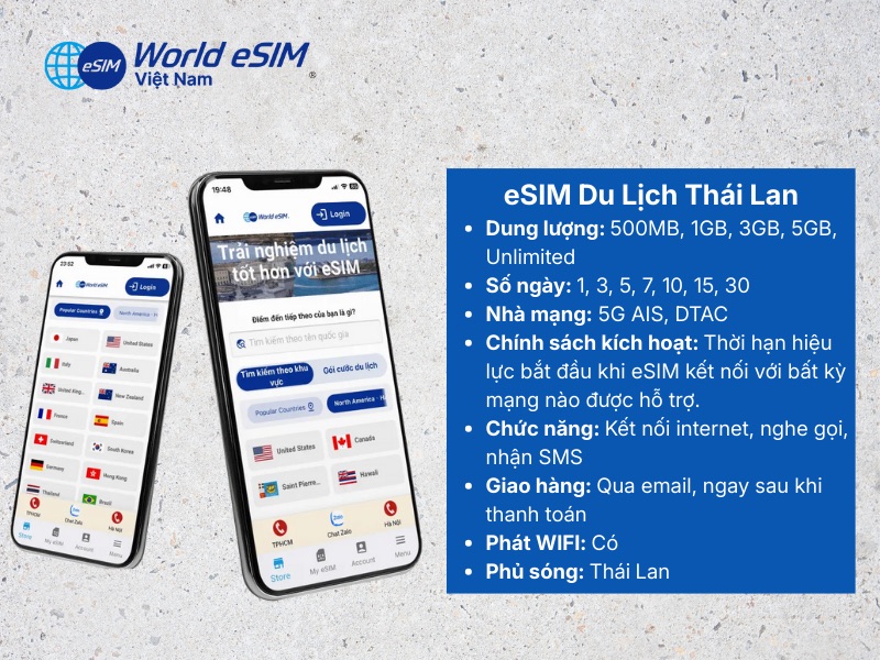 Giữ kết nối xuyên suốt chuyến đi Thái Lan cùng World eSIM Việt Nam
